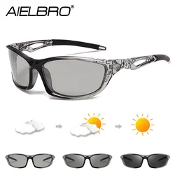 AIELBRO Fotocromático Ciclismo Óculos para Homens, Esportes Ao Ar Livre Óculos De Sol, Bike Goggle, Bicicleta, 5 Cores