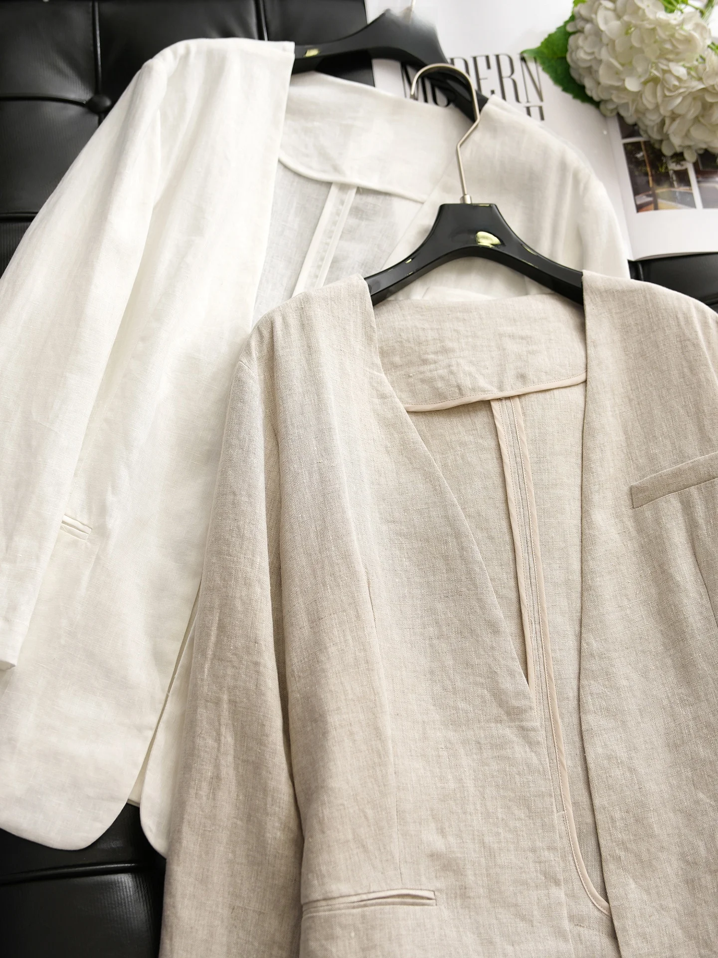 

Женское дышащее тонкое пальто Cleabfit Sle Linen без воротника в стиле Old Money, весна 2026, с длинными рукавами