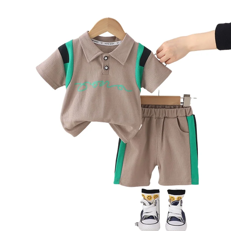 

Children Cotton Kids Boys Girl Clothes Summer Letters T-shirt Shorts 2Pcs/Set Infant Outfit Toddler Tracksuits 0-5 Years