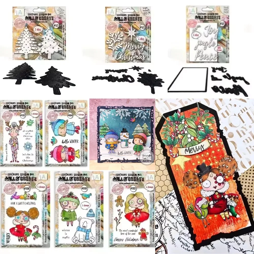 

Polar Bear and Tree metal cut dice and clear stamps scrapbooking to make paper engraving frames card craft set for new