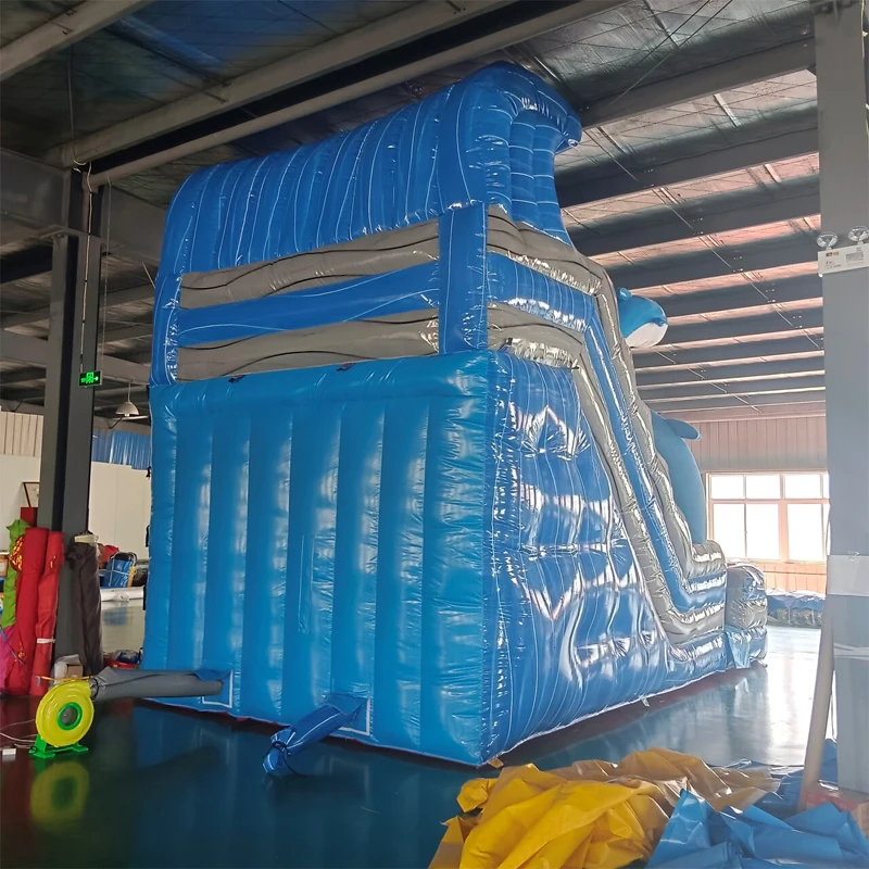 Customized Dolphine Design Inflatable Slide Inflatable Water Slide Fun City Playground For Kids