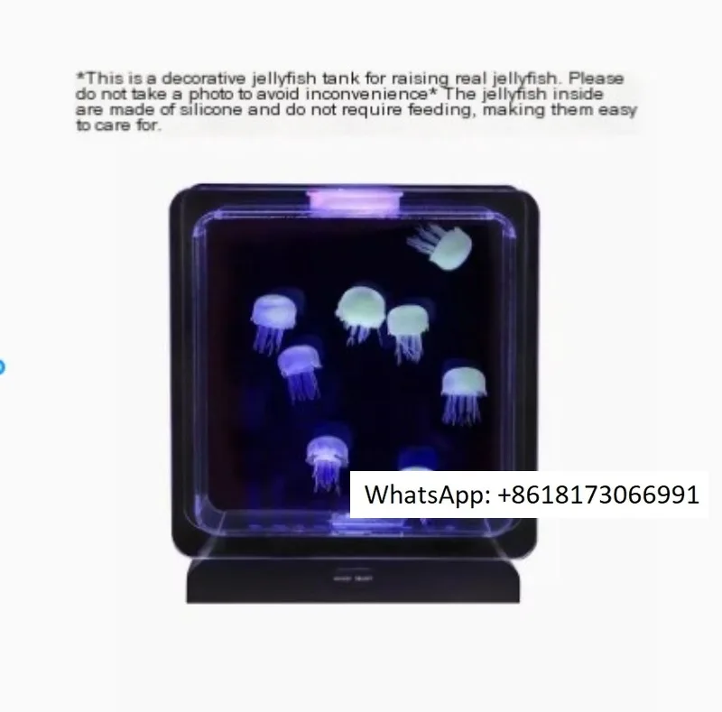 Color Changing Led Fish Tank Simulation Dynamic Jellyfish Aquarium Pet Creative Ambience Light Desktop Geomancy Decoration Gift