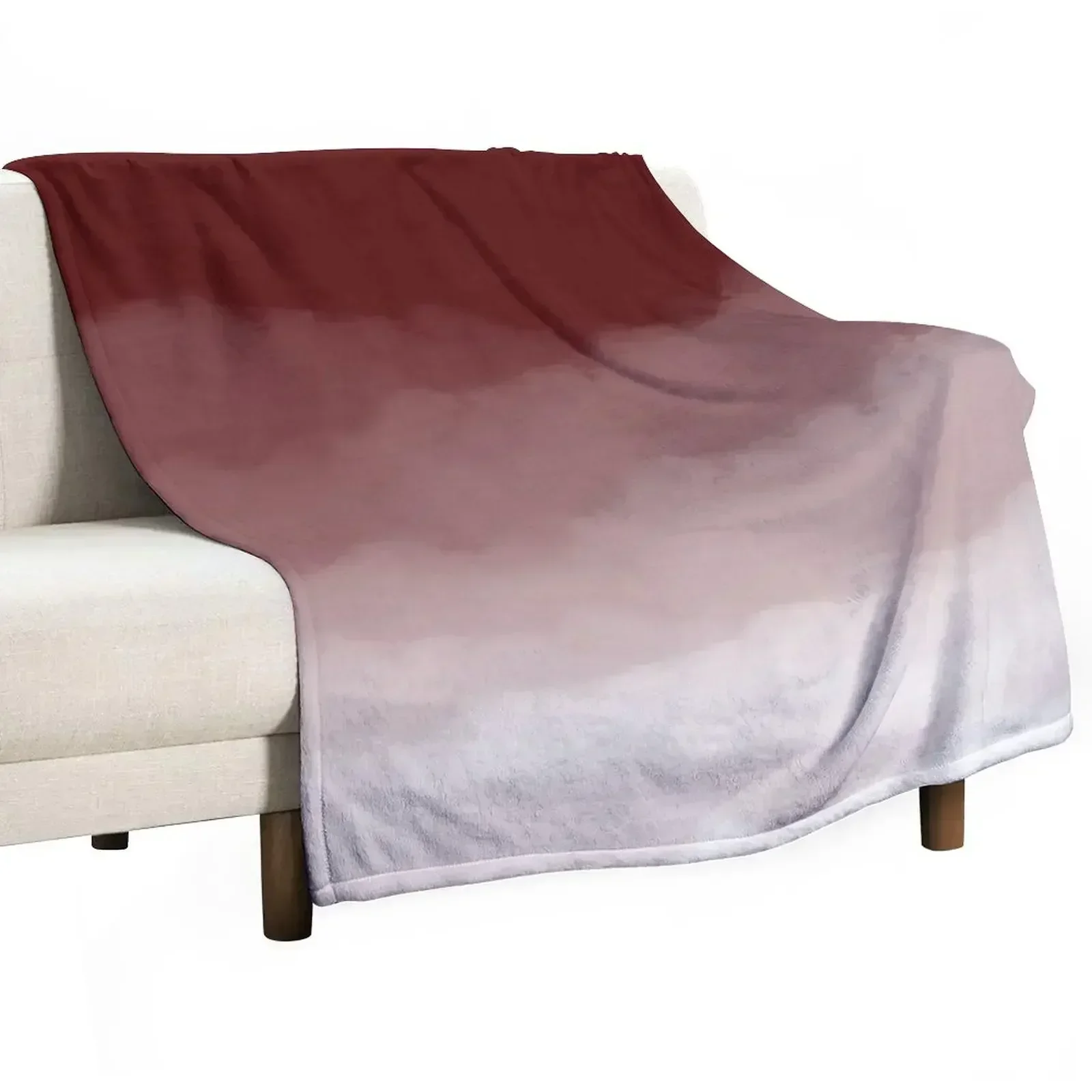 

Maroon Watercolor Ombre (maroon/white) Throw Blanket warm winter Plaid Blankets