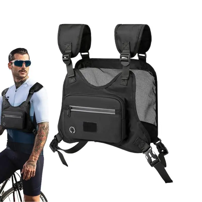 

Hip-hop Tactical Street Fashion Features Gray Chest Bag Men Adjustable Pocket Sports vest bag With Headphone Jack For Keys