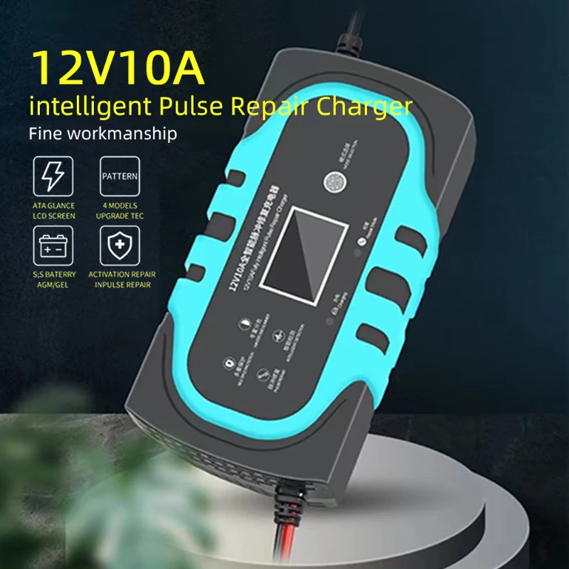 

Car Battery Charger 12V Auto Smart Vehicle Battery Charger with LCD Touch Screen Display Repair Chargers Wet Dry Lead Acid