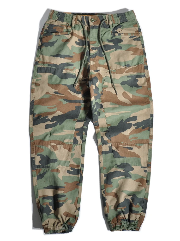 

Мужские повседневные брюки American Sle из чистого хлопка с прямым кроем, свободные, камуфляжные, рабочие, с вставками