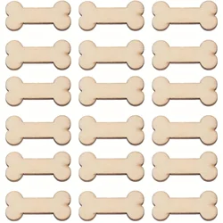 100pcs Wooden Dog Bone Cutouts Unfinished Wood Dog Bone Slice Blank Bone Shaped Ready to Paint Wood DIY Craft Embellishments