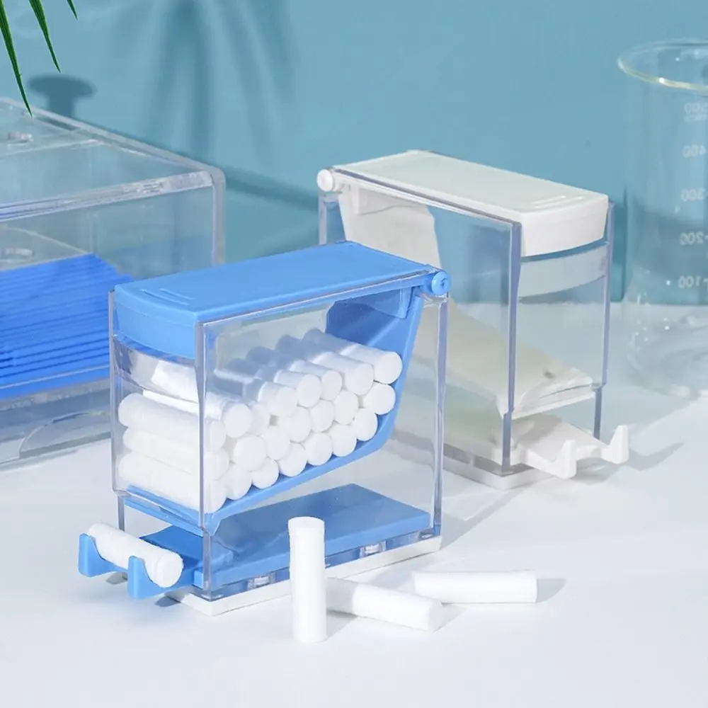 Press Type Cotton Roll Storage Box Dustproof Transparent Cotton Roll Dispenser Large Capacity Hygienic