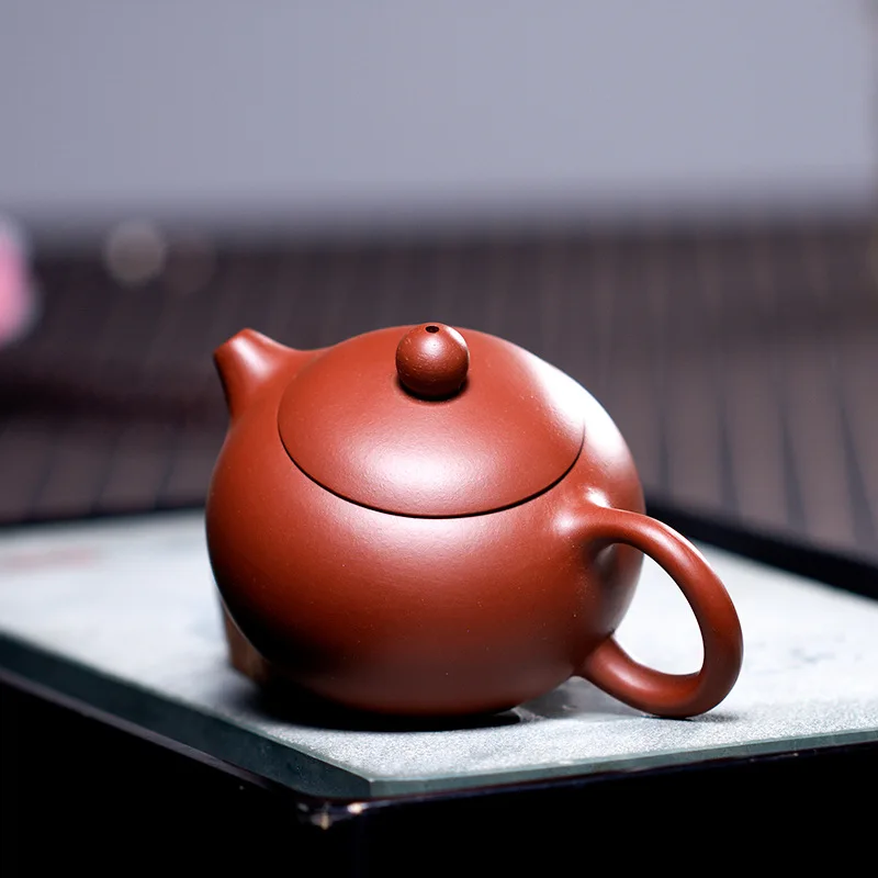 240CC Yixing Clay Teapot Traditional Xishi Pot Chinese Handheld Kettle Kung Fu Zisha Tea Set Teaware Collection Hand Playing Toy