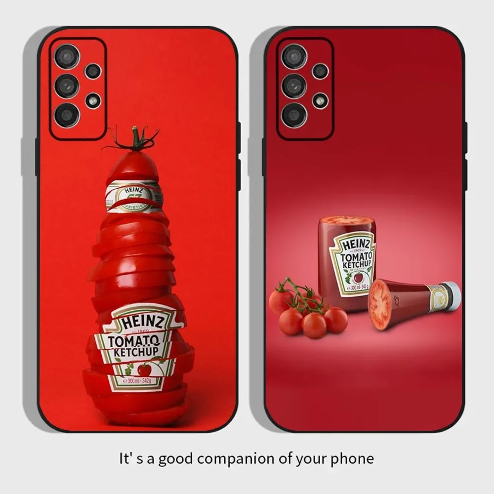 Heinz tomate ketchup senf telefon hülle für samsung galaxy a13, a21s, a22, a31, a32, a52, a53, a71, a80, a91 weiche schwarze abdeckung