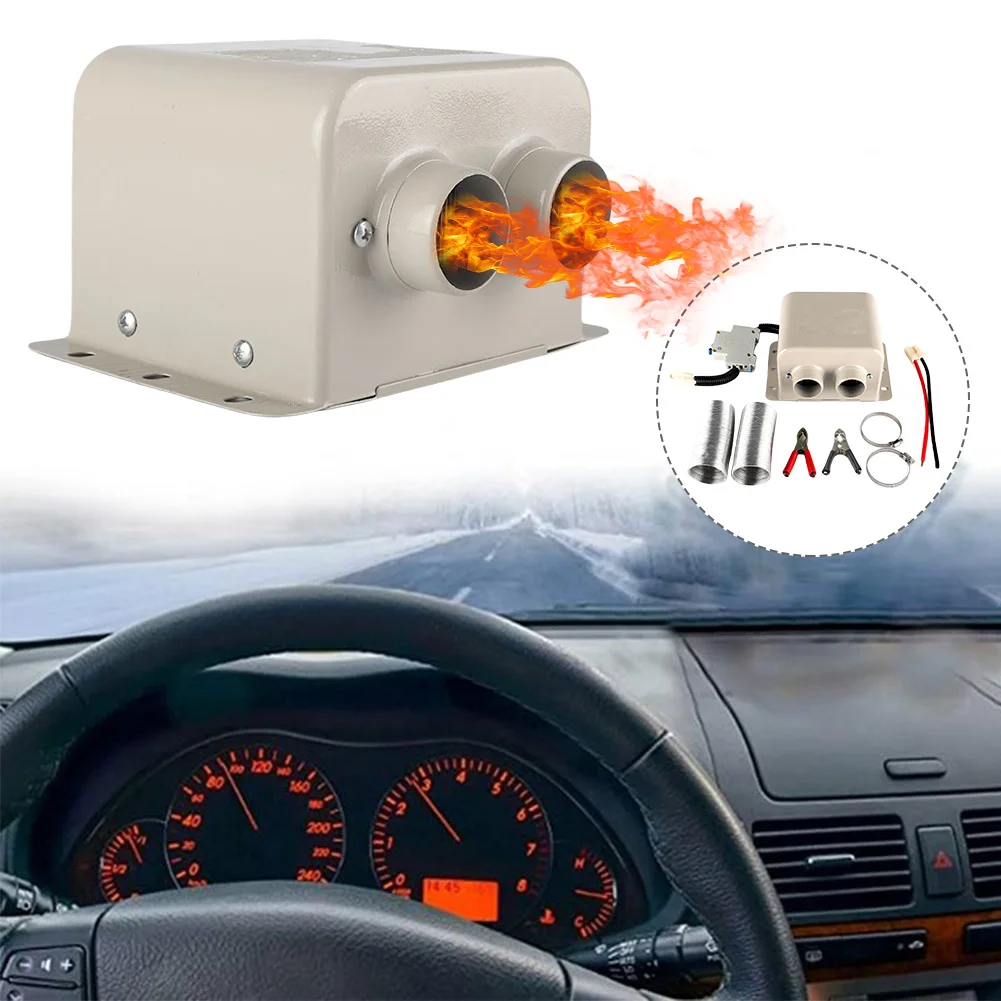 12V/24V Windscreen Defroster Demister Fast Heating Heater Fan Combo 800W Auto Windshield Defroster 2 Holes Car Anti-Fog Heater