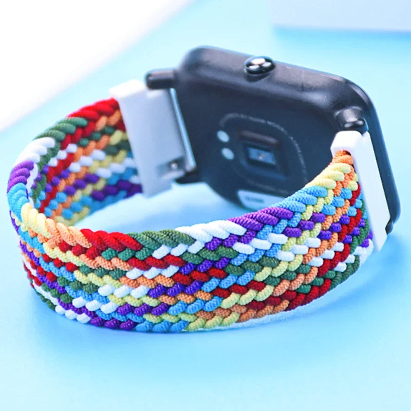 20mm 22mm Braided Solo Loop for Amazfit GTS 4/2/2e/GTS2 Mini/GTR 4/2/2e/3/Pro 47mm Stratos Bracelet Watch Band Amazfit Bip Strap