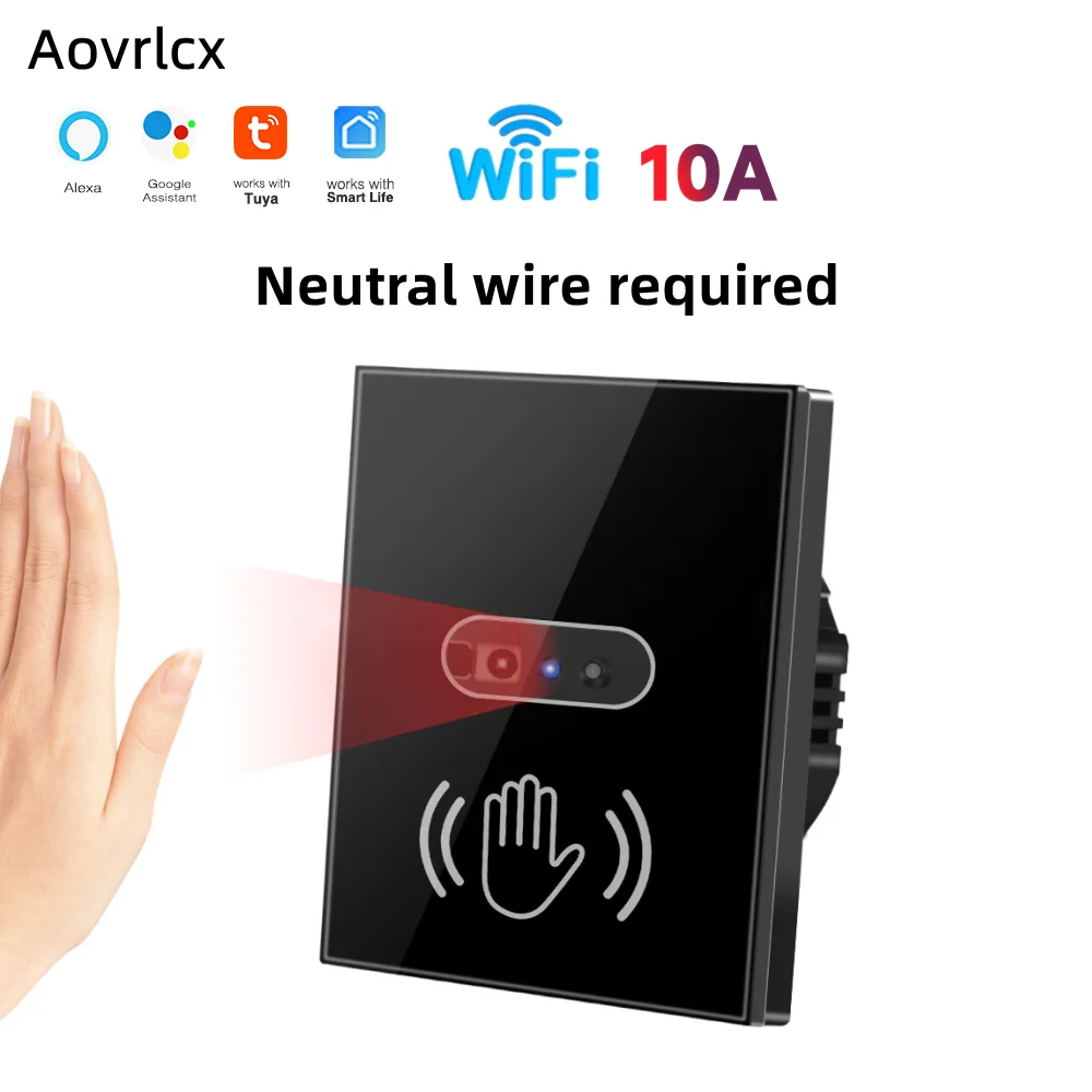 

Aovrlcx EU Tuya Wi-Fi Smart Switch Wave Senssor Move WiFi Switch Переключатель инфекционного света No Need Touch ИК-переключатель с активацией движения