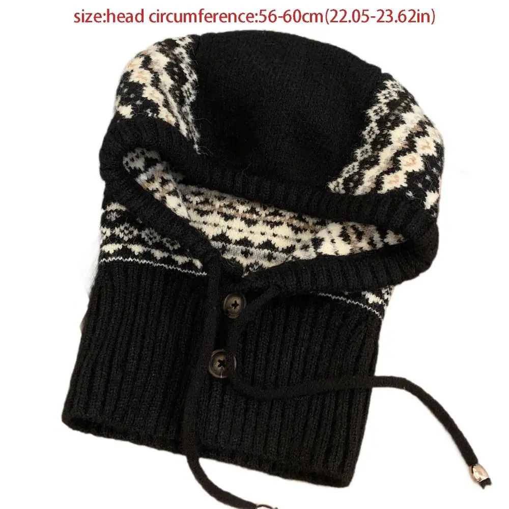 Urocza czapka typu pulower, żakardowa kominiarka, czapka beanie z nadrukiem, czapka z ochroną uszu, prosta czerwona czapka zimowa damska/dziewczęca