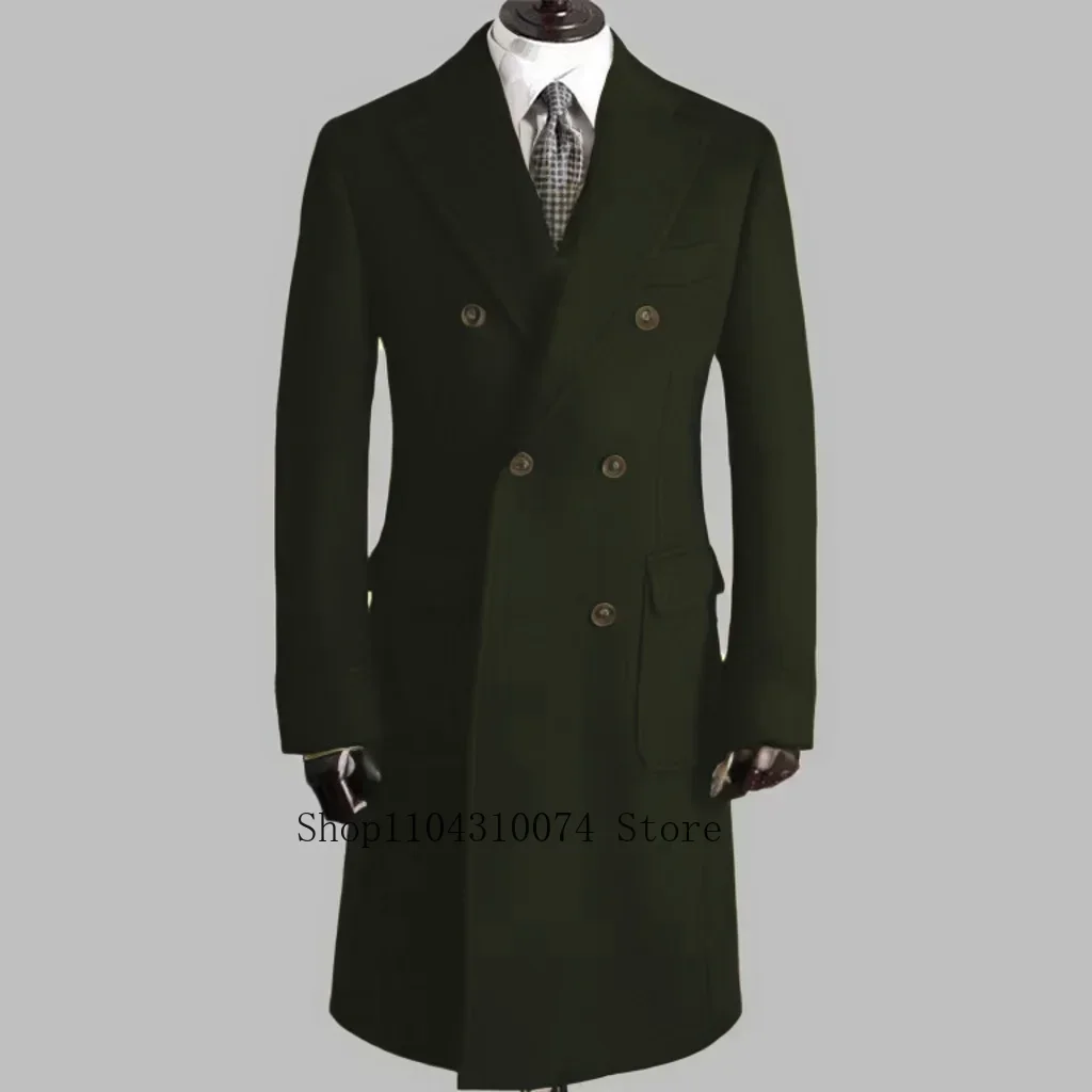 Trench Coat with Notched Lapel and Double-breasted ，comfortable Winter Jacket for Men，Double Breasted，Warm, Coat Customization
