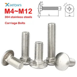 M4 M5 M6 M8 M10 M12 Carriage Bolts Cup Square Dome Coach Screws A2 304 stainless steels