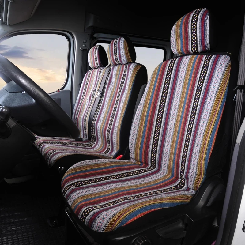 

Universal 2+1 Car Seat Covers Striped Design Fits IVECO Daily Ford Transit Sprinter Opel Vivaro Seat Protector