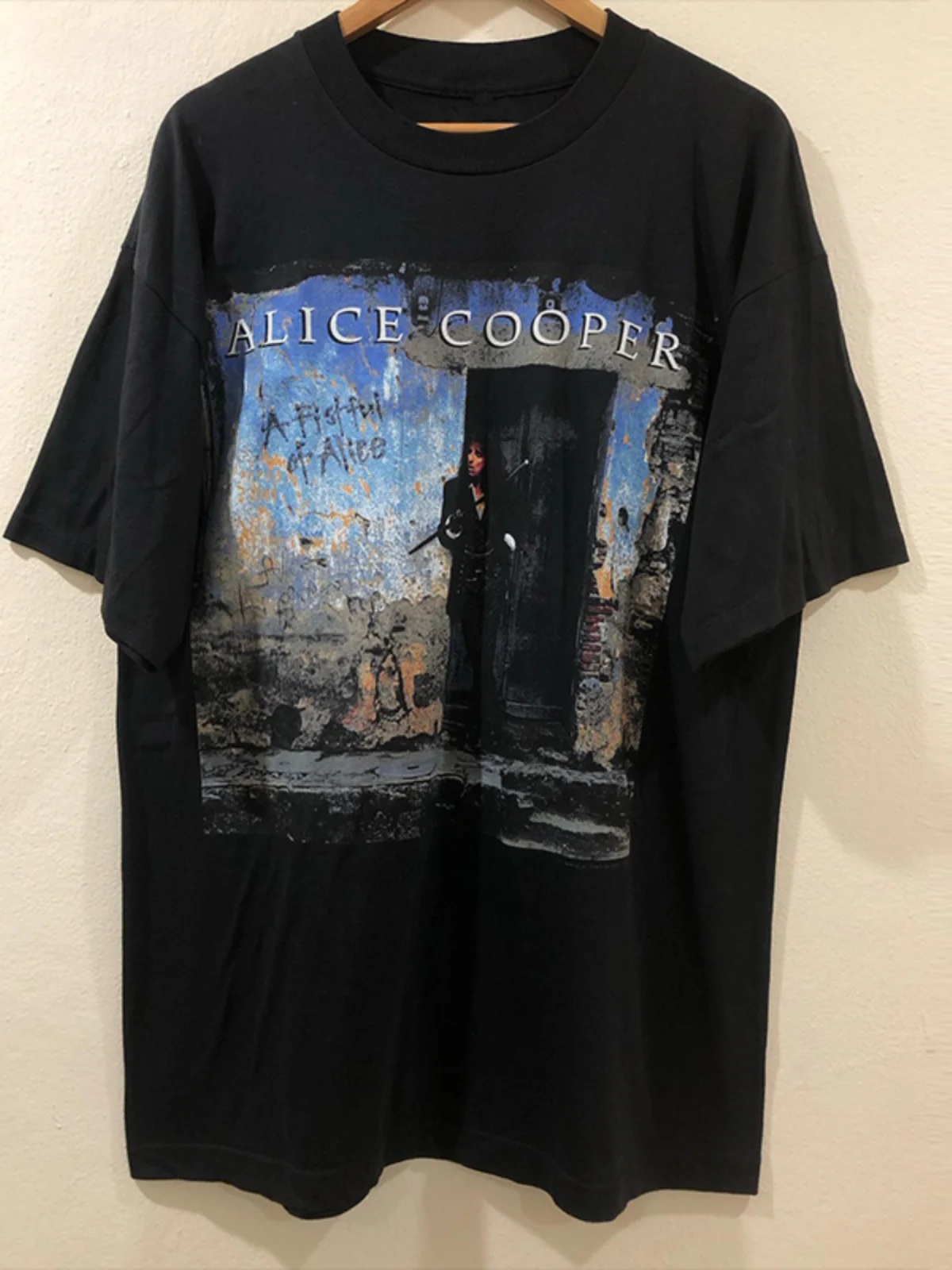 Alice Cooper High Street Vintage Retro Unisex Short Sleeve T-Shirt Rock Style Cotton Youthful Printed Creative Fun Summer Top