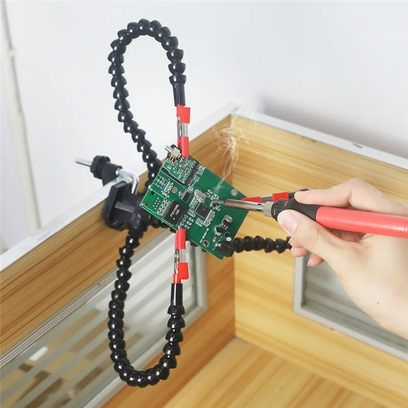 

ABRE-Desk Clamp Third Hand Tool Flexible Arms Soldering Station Holder For Electronic Repair Soldering