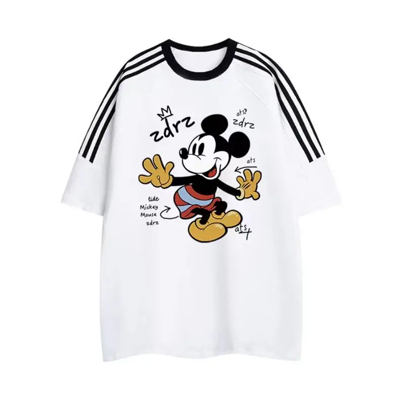 T Shirt Tops Women Mickey Print Loose T-Shirt Kawaii Cartoon Women Summer Top Harajuku Retro style Tee Shirt  Femme