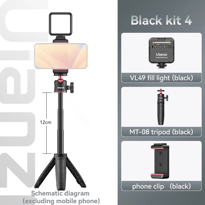 Ulanzi MT-08 Foldable Mini Tripod Mount 1/4'' Tripod Monopod Hand