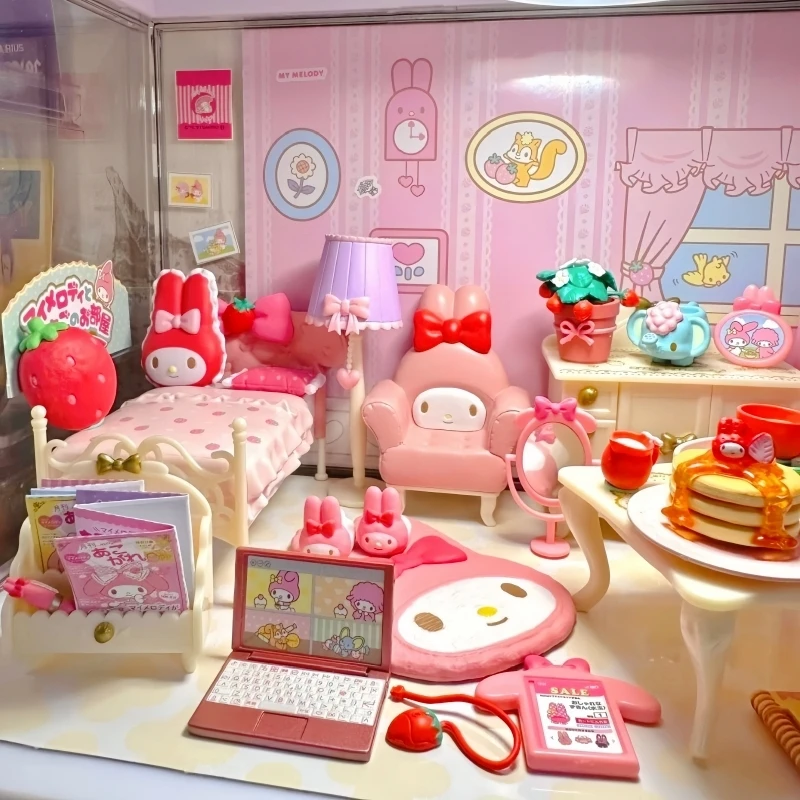 Re-Ment Gashapon Capsule Toy Blind Box Room - Cute Kawaii Strawberry Room, Cartoon Miniature Decoration, Candy Toy, Kids' Gifts