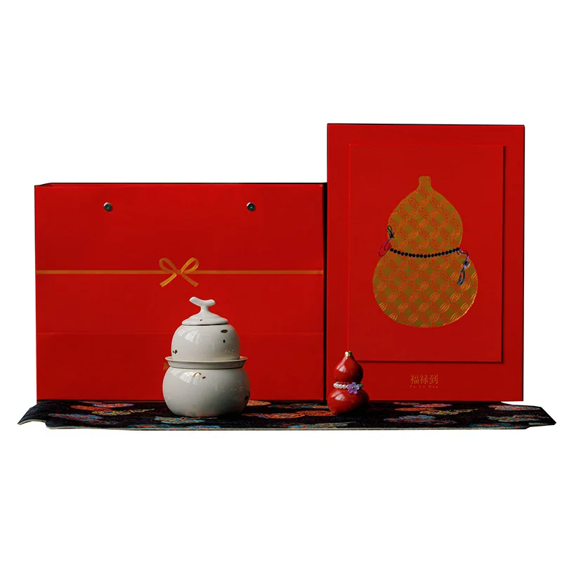 

Gift box gourd express cup one person drink gift box set business elders tea set gifts New Year's gift