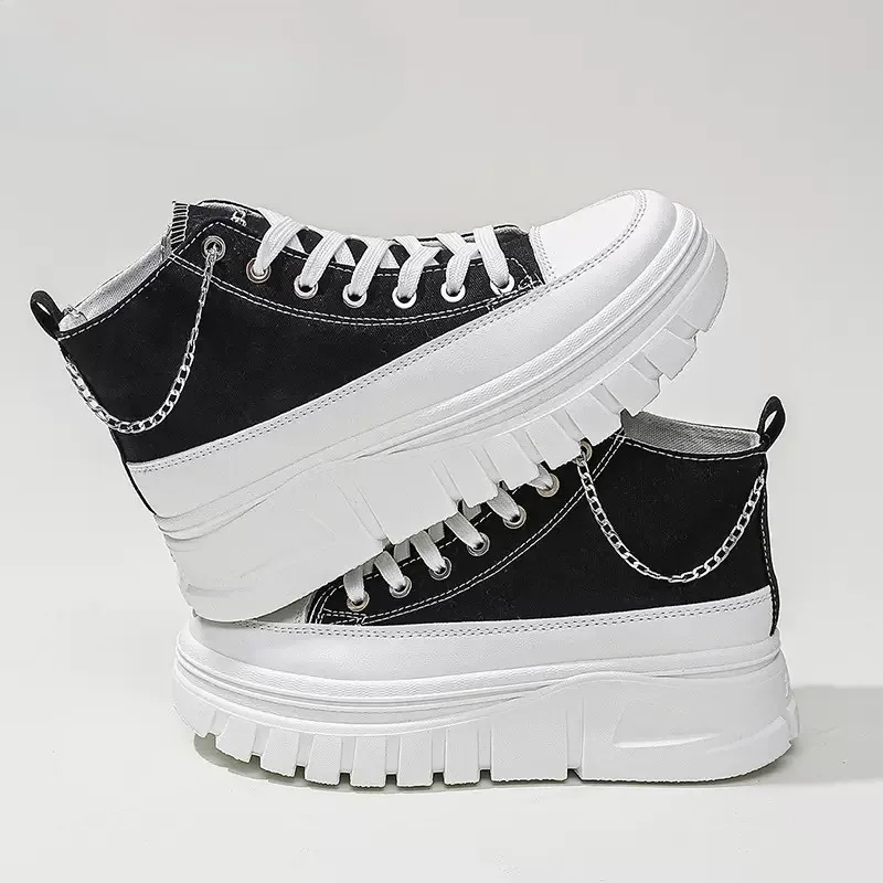 

Women's Shoes Classic Breathable Canvas Shoes Fashion High Top Casual Shoe Height Increasing Platform Shoes Vulcanized Footwear