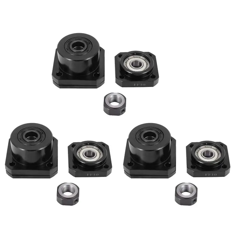 

AC23-3 Pcs FK10 Fixed Side +3 Pcs FF10 Floated Side For SFU1204 Ballscrew CNC Parts Ball Screw 1204 Fk/Ff10 End Support