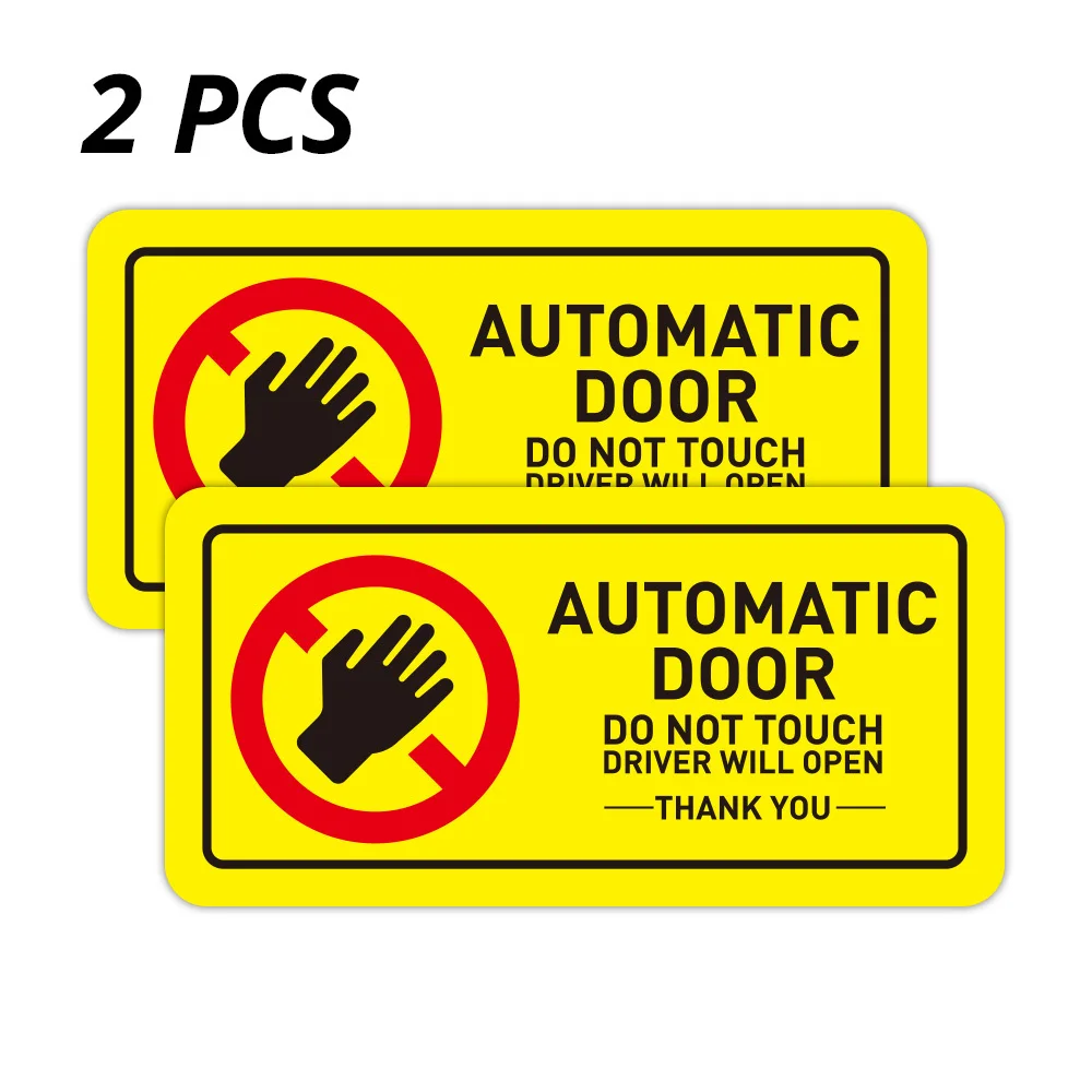 2Pcs Automatic Car Door Warning Vinyl Stickers, Driver Controlled Door Reminder Decals For Taxi Truck Vehicle Decor