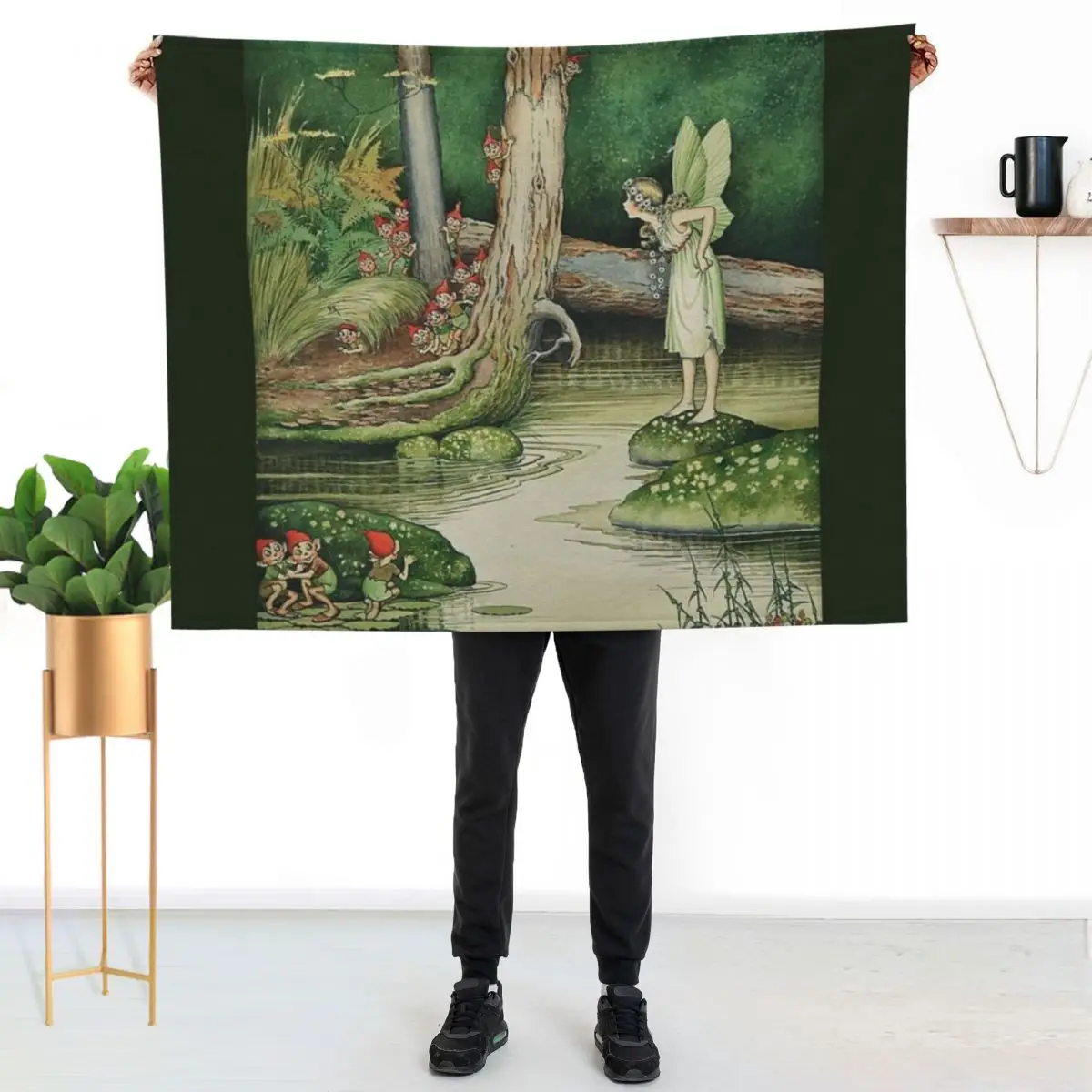 “Hide and Seek” by Ida Rentoul Outhwaite Throw Blanket Soft Luxury Throw Single Sleeping Bag Camping Luxury Blankets