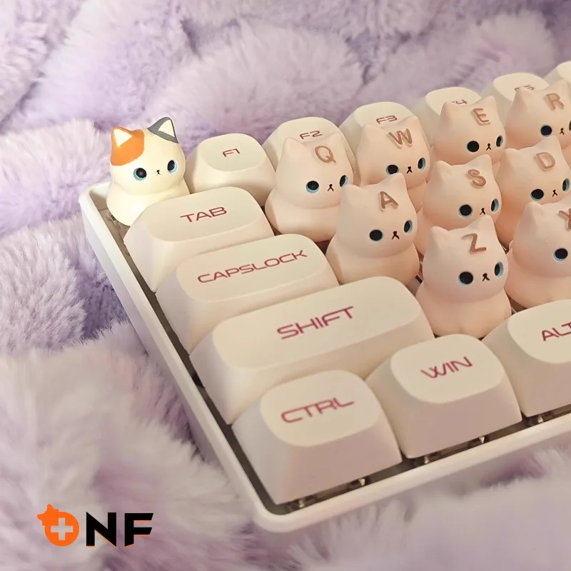 

MIFUNY NF Peripheral Cat 3D Keyboard Customized Sound Keyboard Meow Meow Meow Cute Cat Shaped Birthday Gift for Office Audio