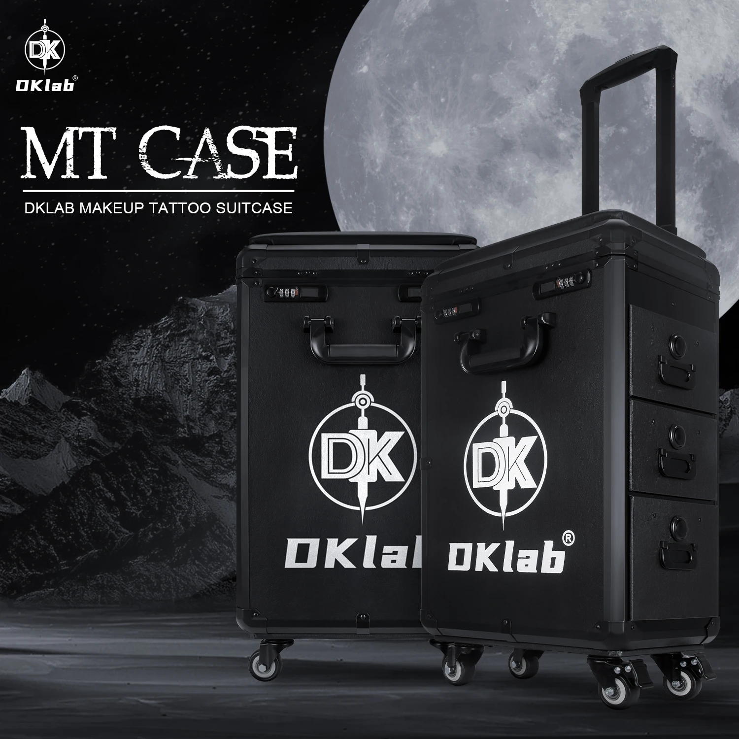 Tattoo Makeup Tool Box Trolley Luggage with Three layers of Drawer Hair Stylist Large Box Beauty Salon Tattoo Cosmetic Case