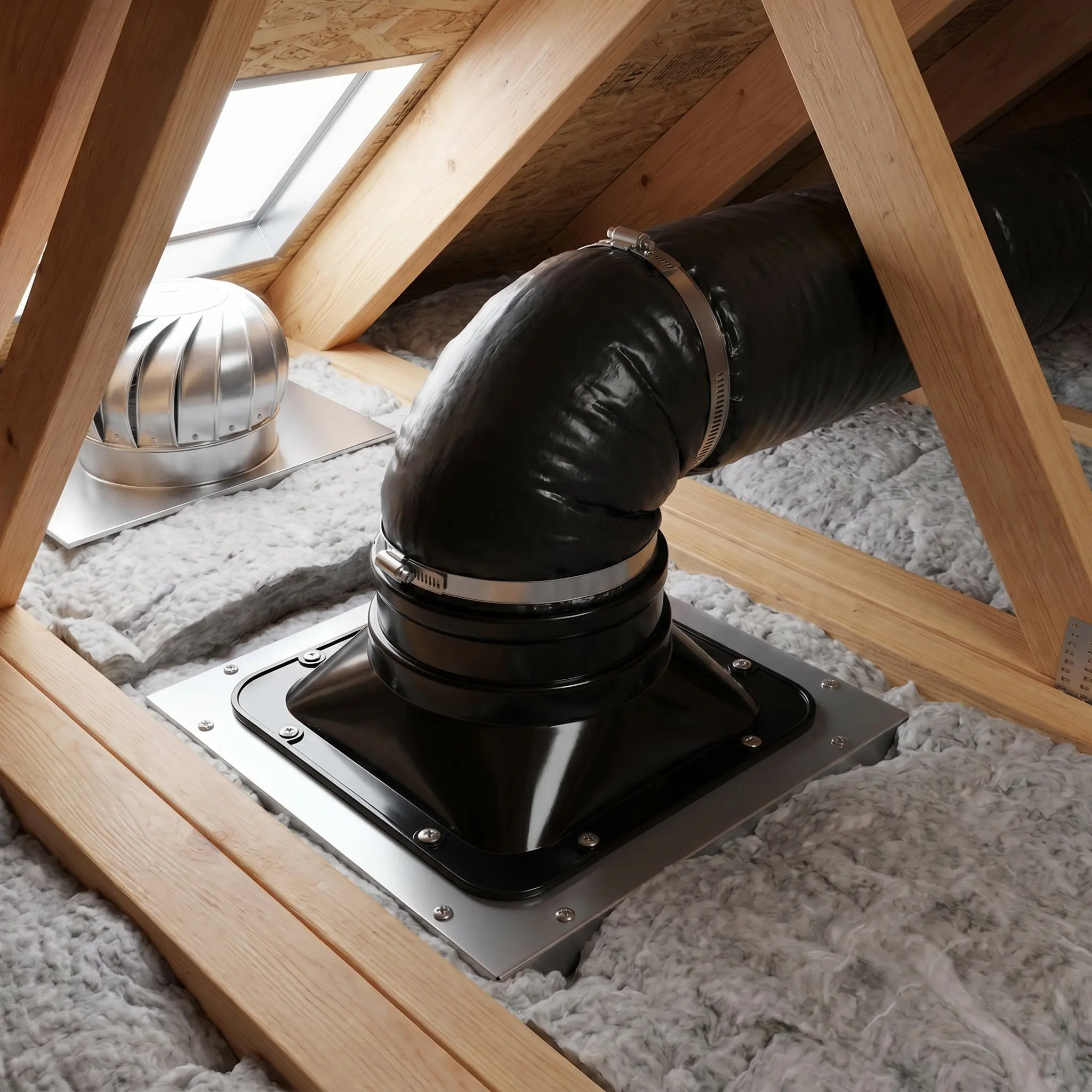4 Inch Square to Round Vent Transition Adapter Hvac Duct Connector Flange Ventilation System Pipe Connection