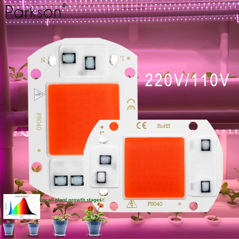 LED Grow Lights Full Spectrum COB Chip 10W 20W 30W 50W 110V 220V No Need Driver Phyto Plant Light Greenhouse Seedling Grow Lamp image 6