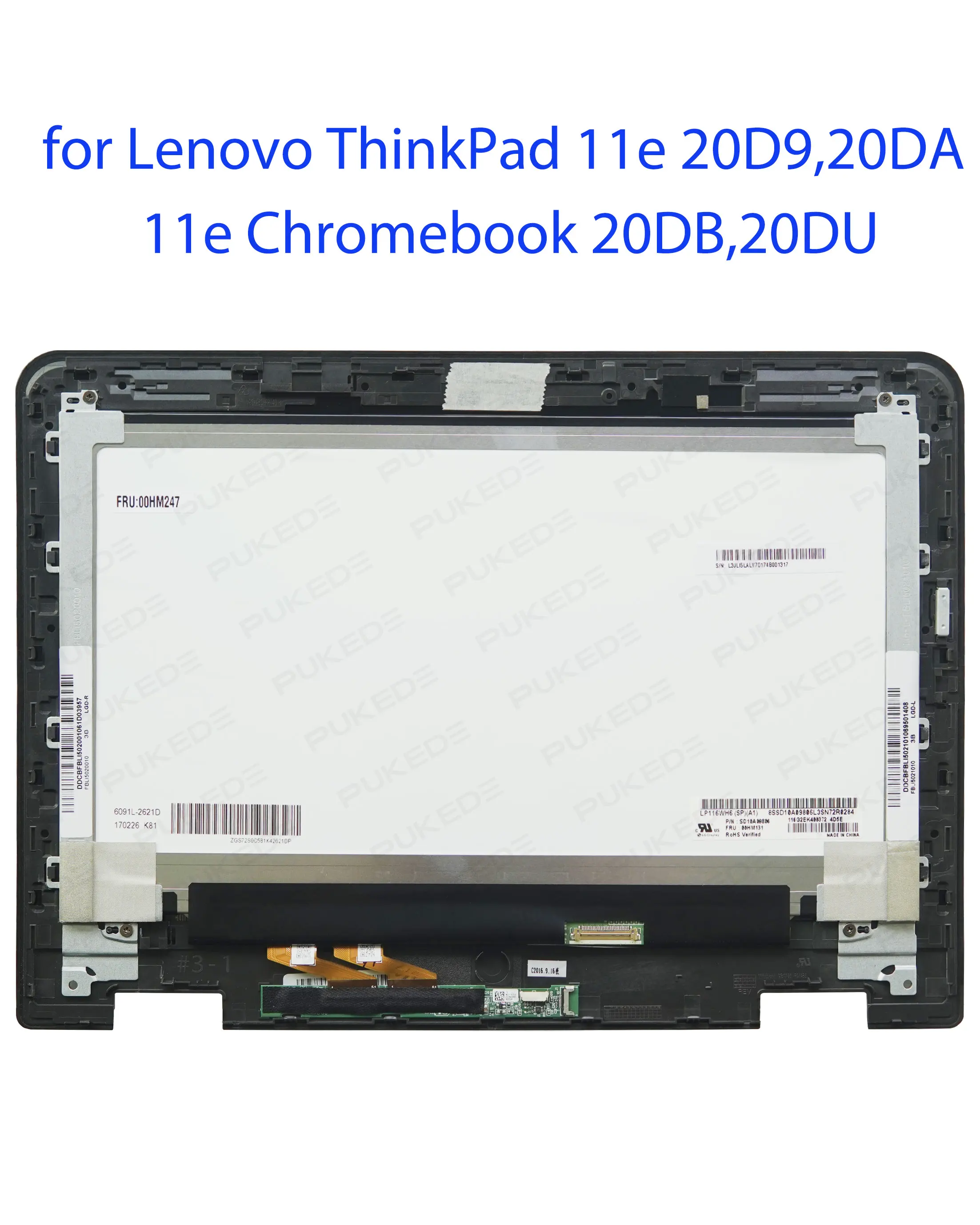 

11.6"inch LCD touch Screen Assembly for Lenovo ThinkPad 11e Chromebook 20D9,20DA 20DB,20DU FRU 00HM247 00HM249