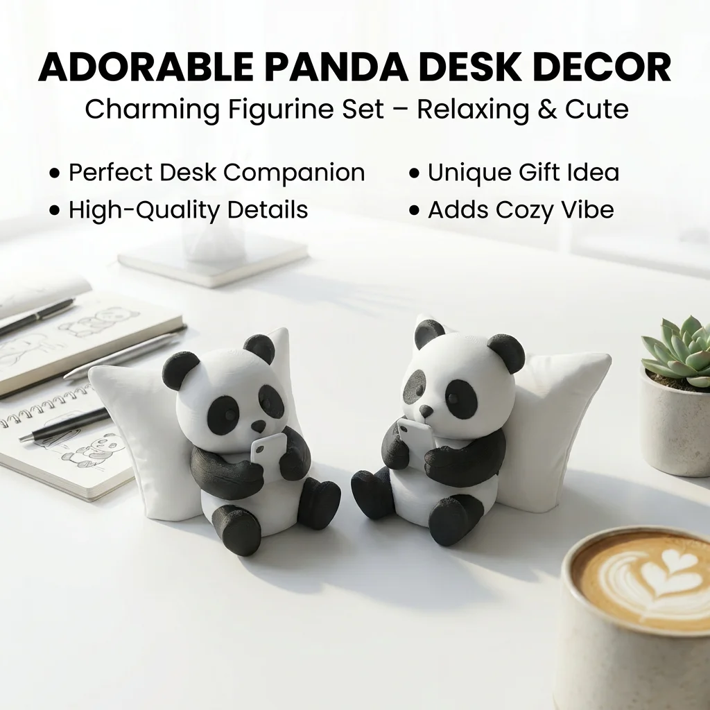 1 peça de Escultura de Panda - Decoração de Mesa para Escritório - Decoração de Carro - Modelo Animal Criativo