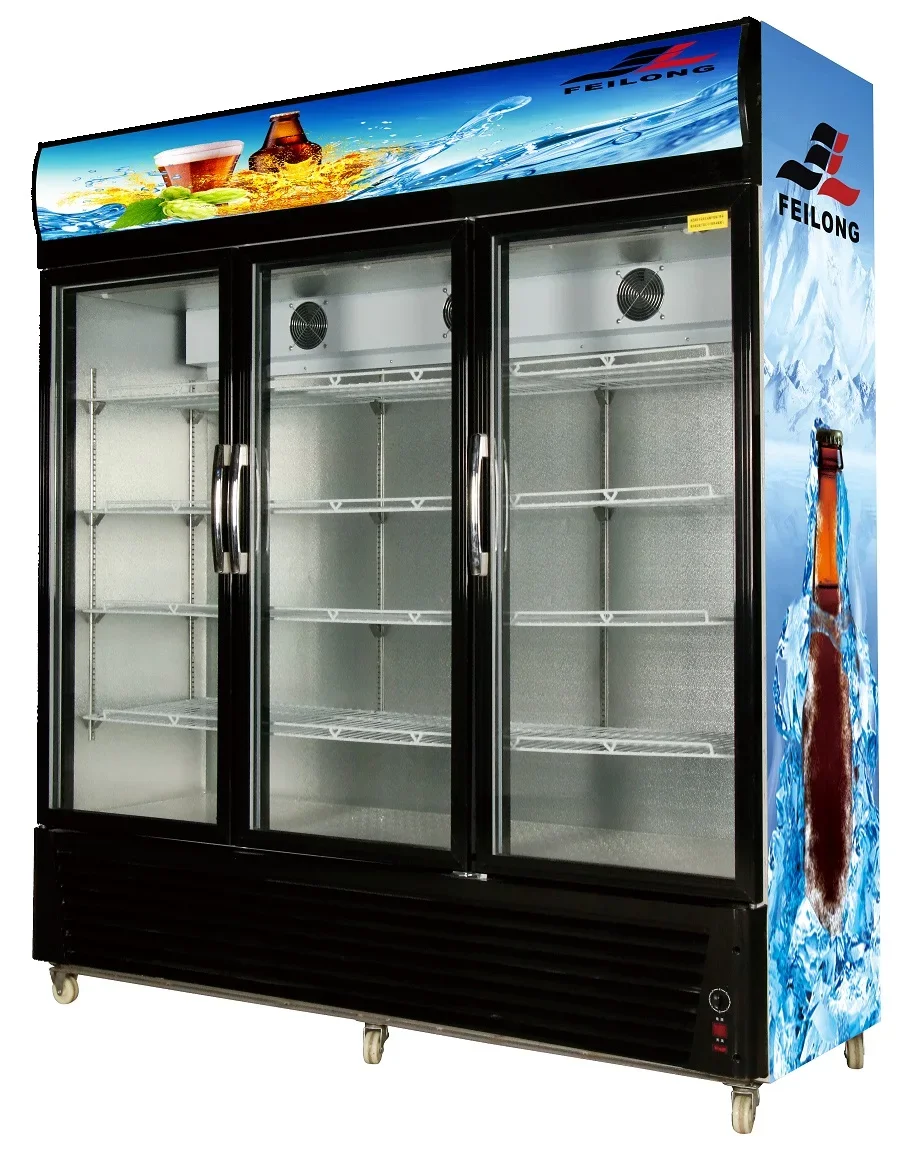 Kommerzielle Vitrine mit großer Kapazität 1200L Glas LSC-1200Y drei Türen Aufrechte Vitrine Getränke Wine kühler