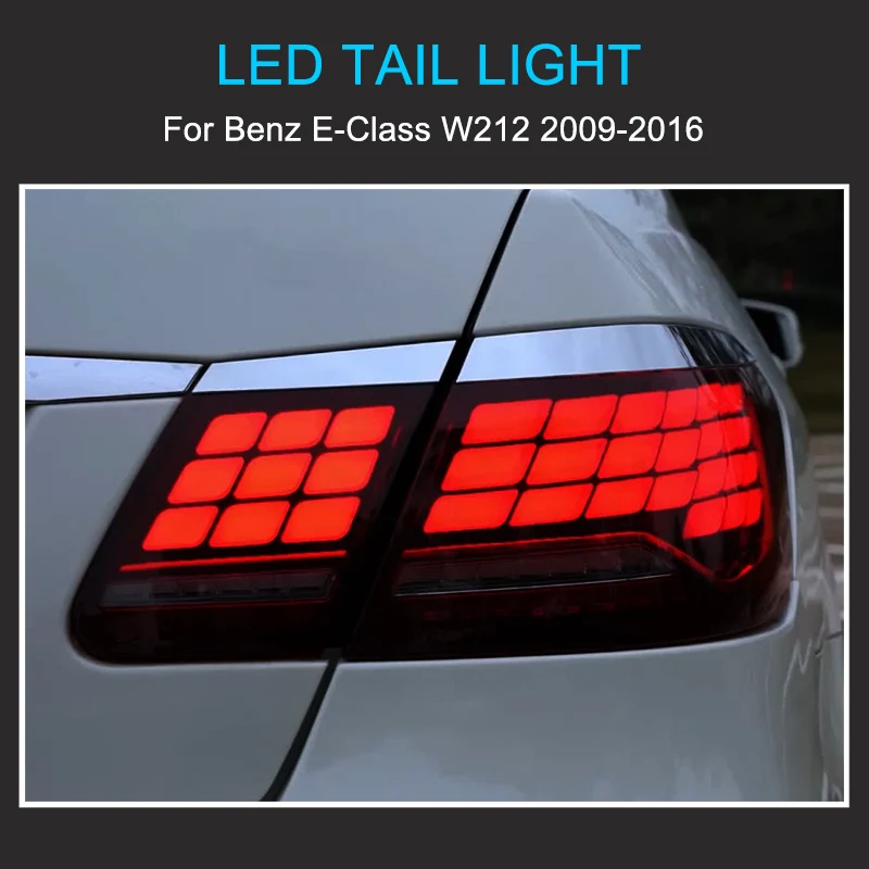 1 Pair LED Tail Light Assembly for Benz E Class W212 2009-2016 Taillight Plug and Play with LED Animation Turning Tail lights