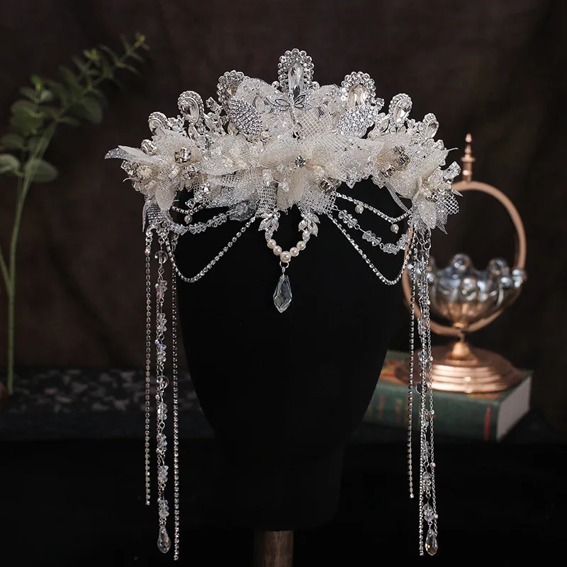 

New Korean Style High-End Luxury Birthday Crown Grand Bridal Wedding Dress Fashion Headdress