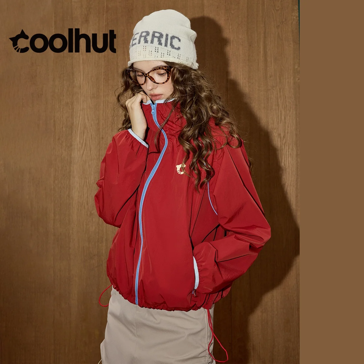 Cooler 2025 nova chegada feminina bloco de cor jaqueta com capuz casual solto ajuste recortado puffer casaco desportivo emagrecimento outono outerwear