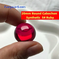 Synthetic 5# Corundum 5A Quality 2.0~20mm Round Cabochon Loose Pigeon Blood Red Ruby Stone For Jewelry DIY