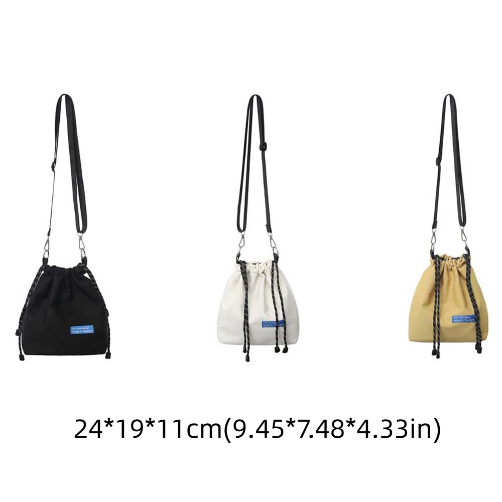 النايلون الرباط دلو حقيبة تخزين عادية الكورية نمط حقيبة كتف قابل للتعديل حقيبة يد الرجال حقيبة كروسبودي الرجال النساء #6