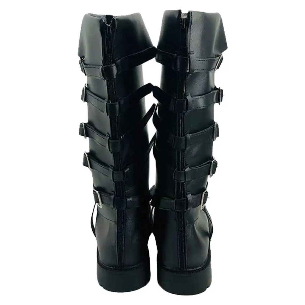 Fantasia Vergil zapatos botas negras juego de Anime DMC 5 Disfraz accesorios de disfraz hombres adultos fantasía Halloween carnaval accesorios de fiesta