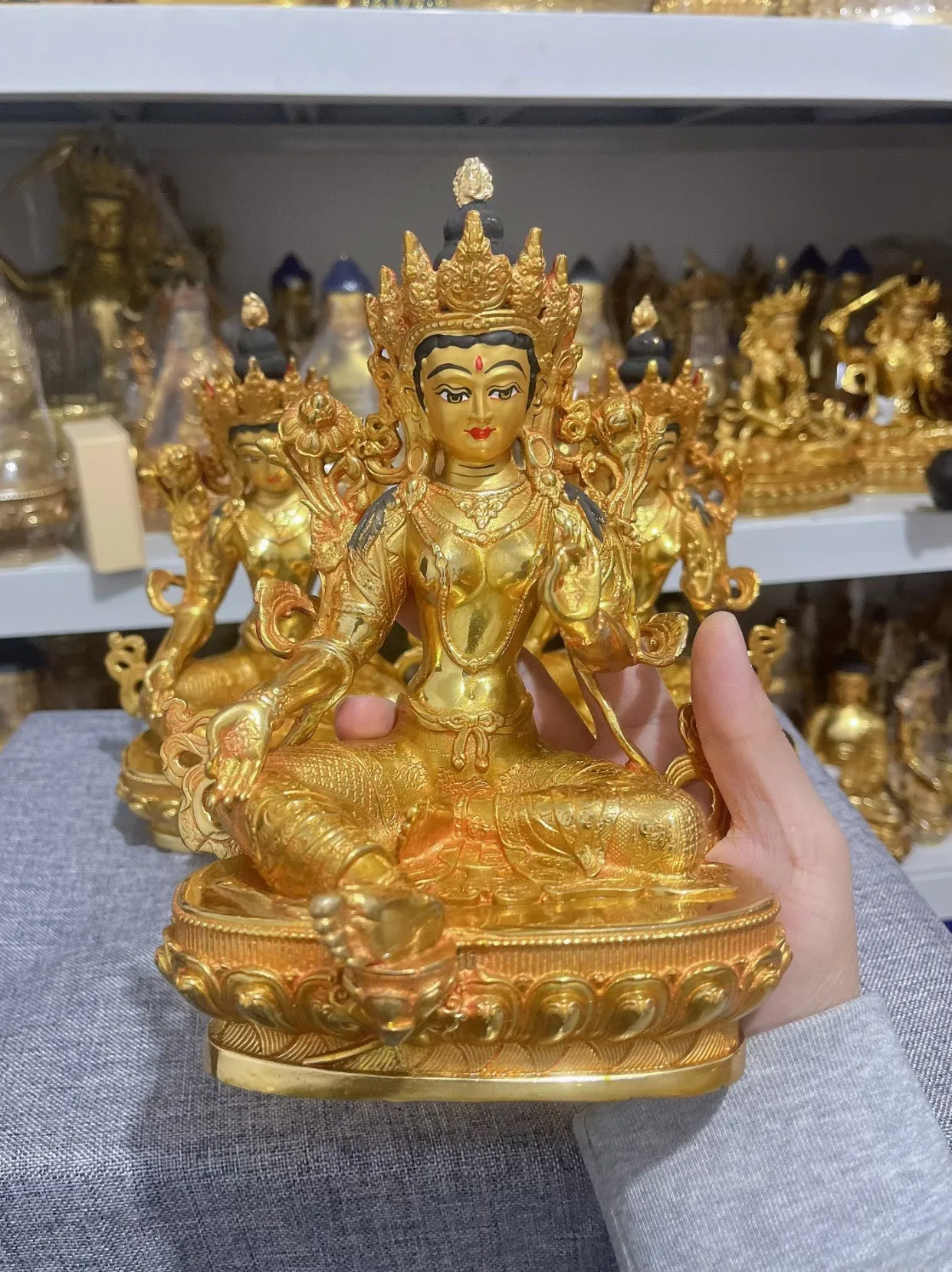 Special offer Buddhist worship Goddess Green Tara Guanyin Bodhisattva copper buddha statue Thailand Tibet Nepal Indian Buddhism