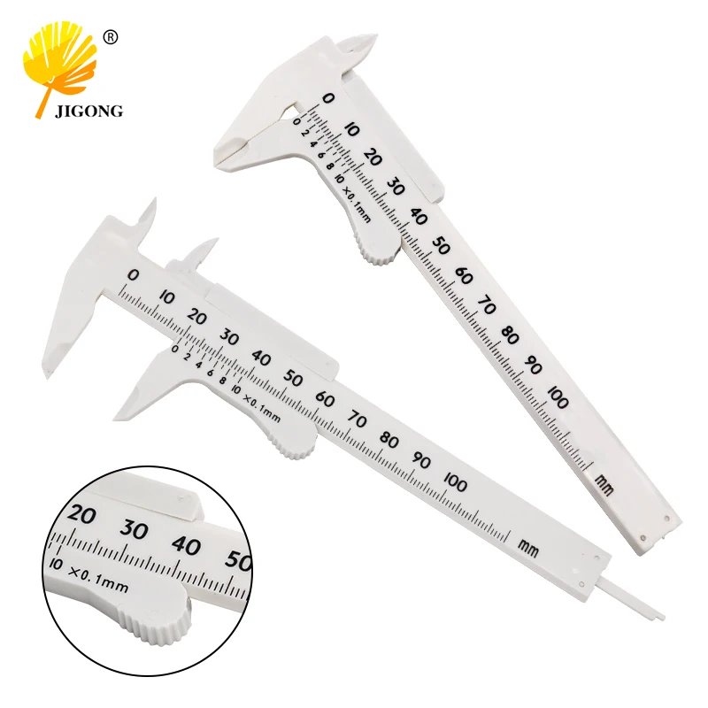 0-100mm Plastic Caliper Single Scale  Wenwan Mini Handle Playing Measuring Student Caliper