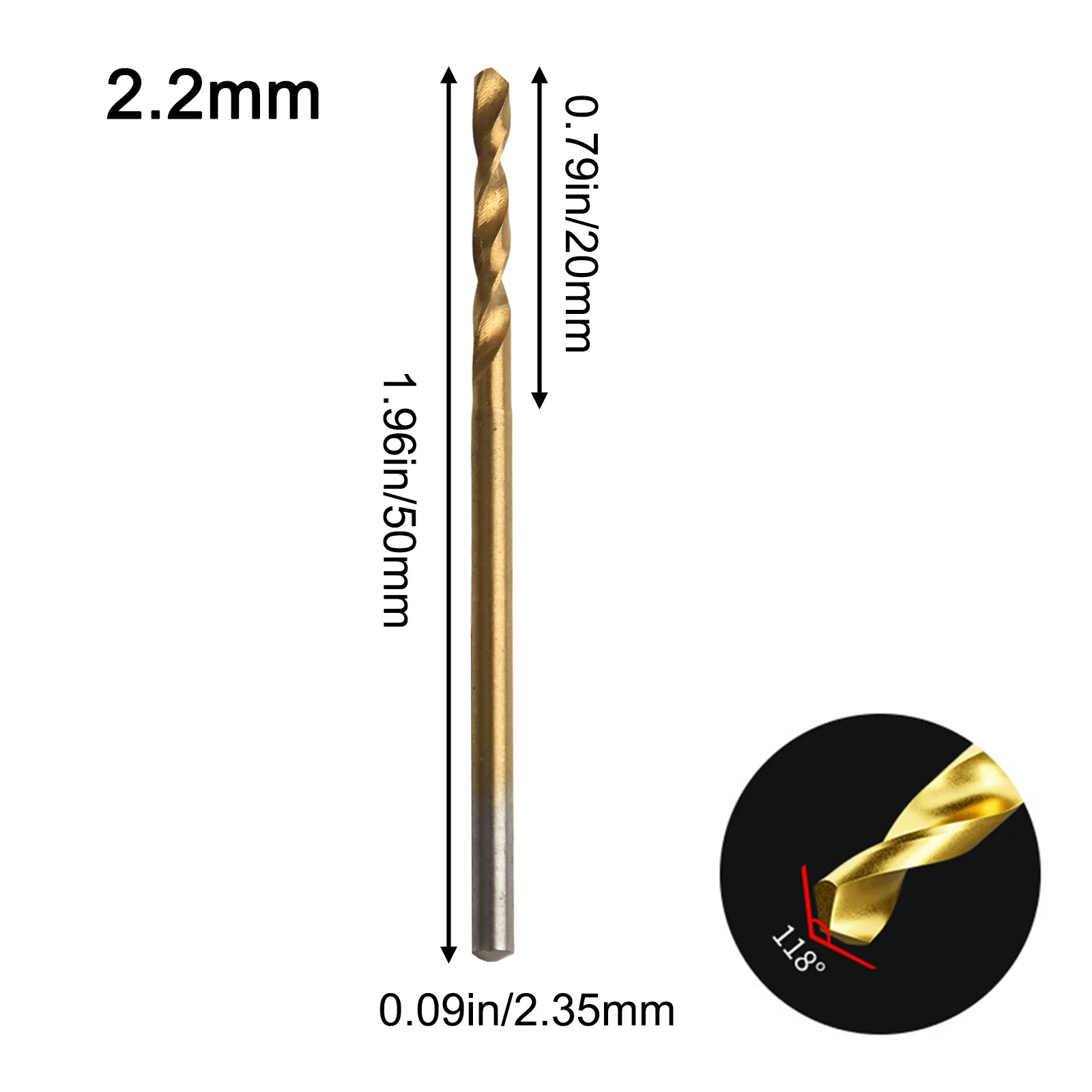 1pc 50mm Extended Drill Bit 0.6-2.2mm Tiny Drill Bit 2.35 Shank Engraving Bit Hole Drilling Tool For DIY Carving
