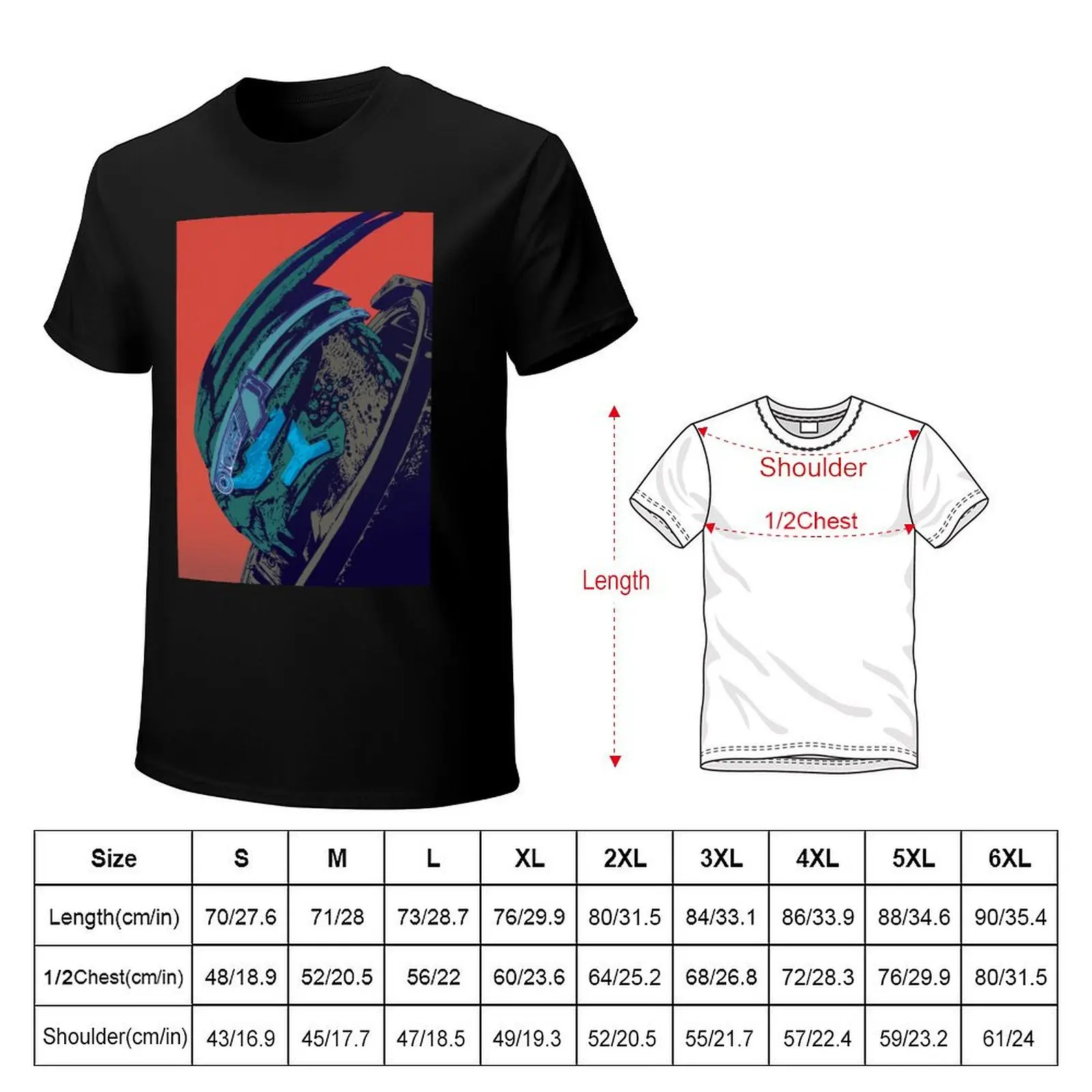 Garrus Vakarian from Mass Effect pop art inspired portrait T-Shirt Casual Daily Graphic Tee