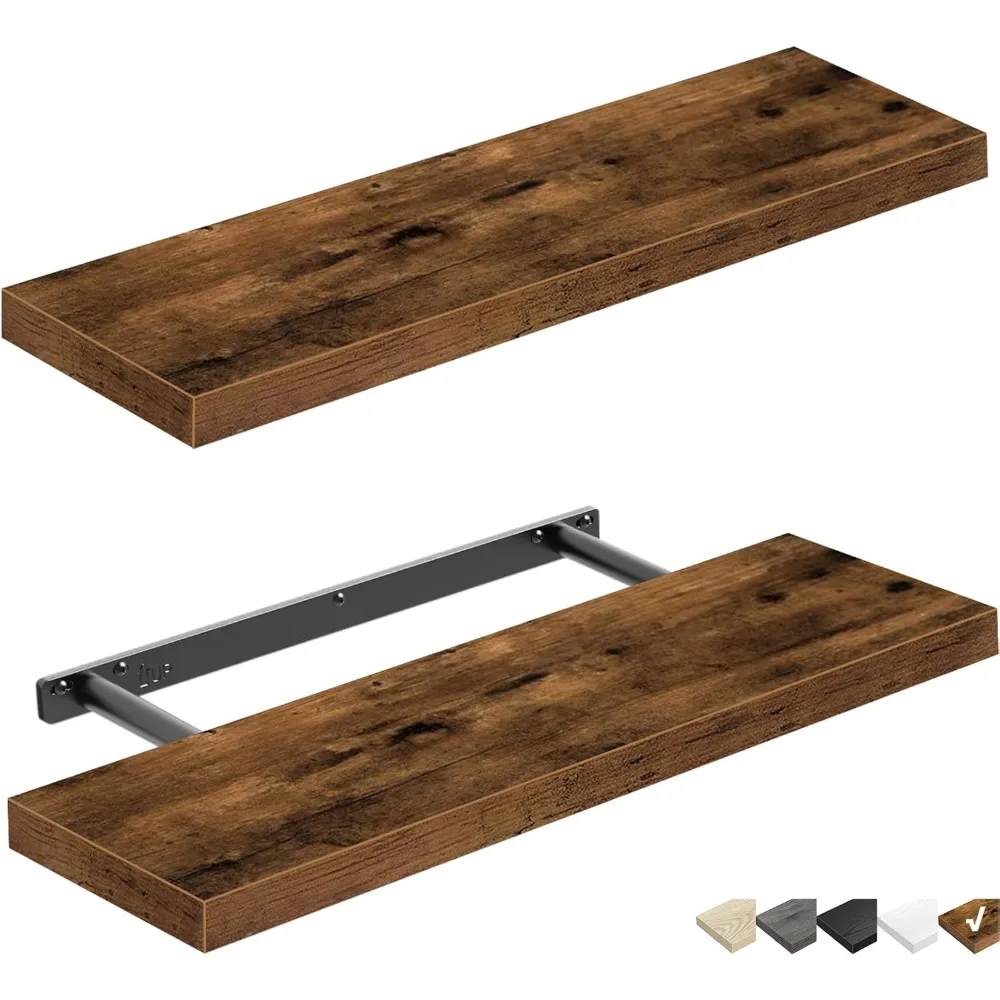 

Wall-Mounted Floating Shelves 23.6 Inches Long - Suitable for Bathroom, Kitchen, Living Room, Bedroom, and Farmhouse Style Home