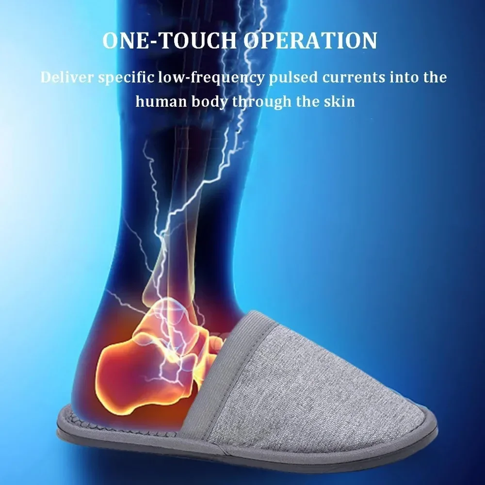 EMS Electric Pulse Massage Slippers Foot Massager Microcurrent Physiotherapy Remote Control Anti Slip Indoor Home